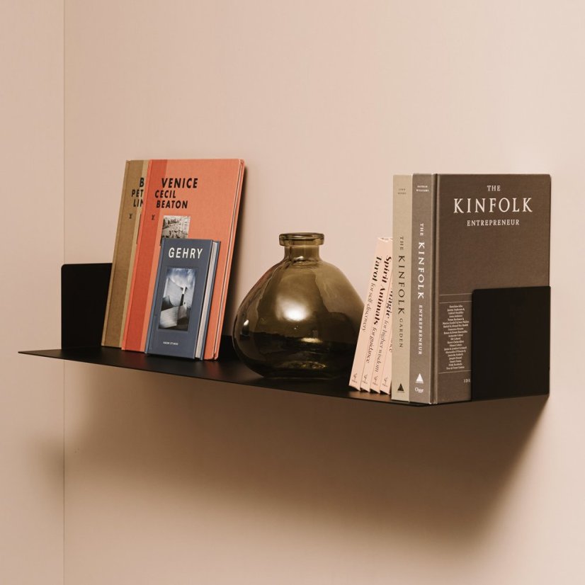 Nástenná kovová polica Firenze čierna - Veľkosť: M