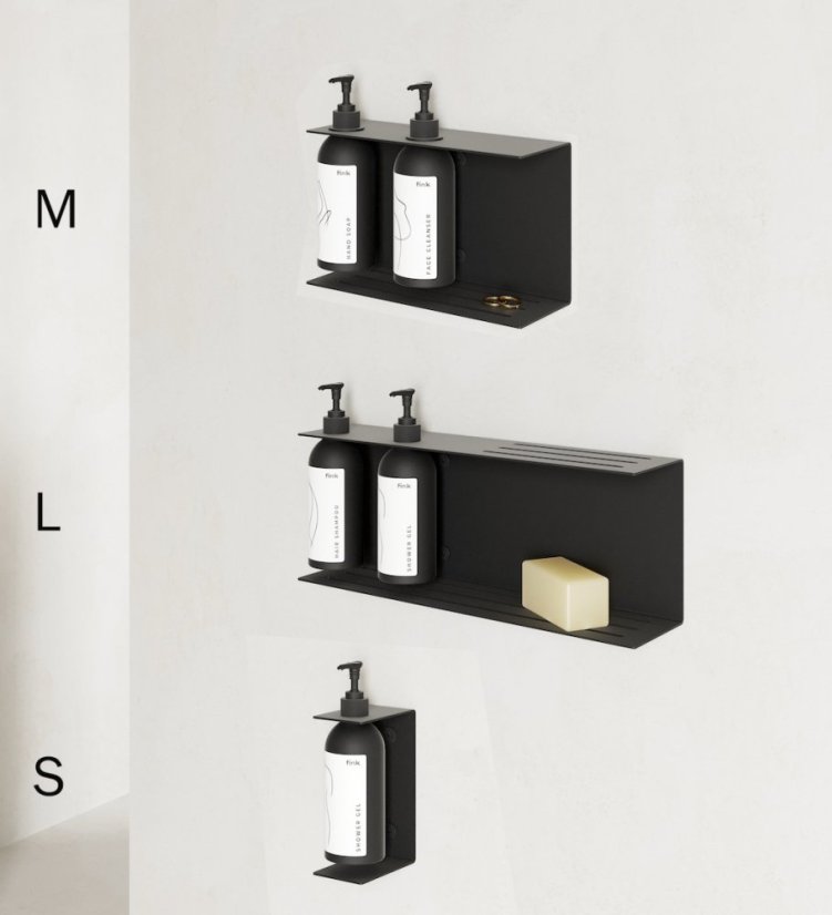 Kovový nástenný držiak s lahví a pumpičkou Palermo biely - Veľkosť: M