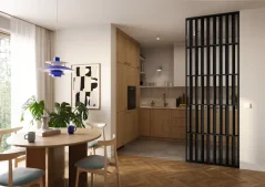 Lamelová dělící stěna Japandi, kompletní sada, výška a šířka dle výběru, černý mat