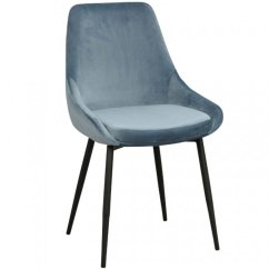 Modrá sametová jídelní židle ROWICO SIERRA