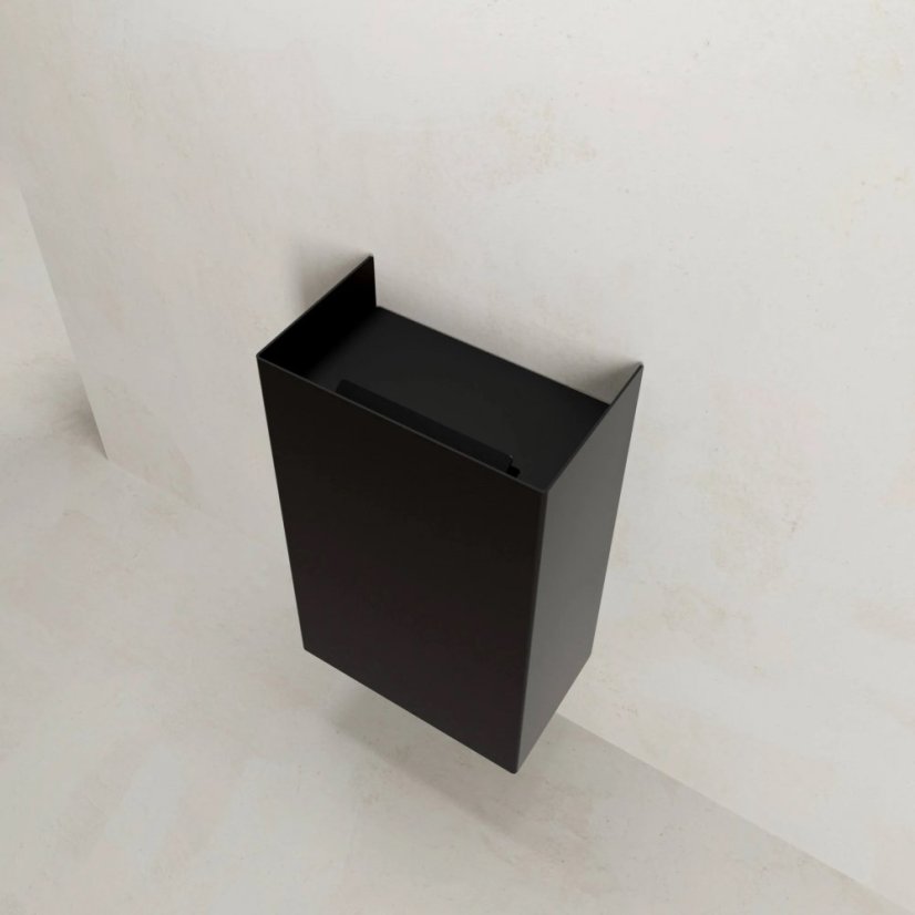 Nástenný kovový odpadkový kôš Riga čierny