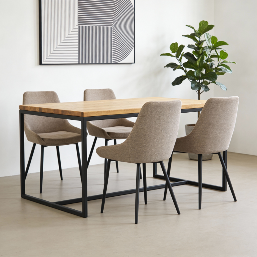 Jídelní stůl s masivní dubovou deskou Ela - Rozměry stolové desky: 1900 x 900 mm