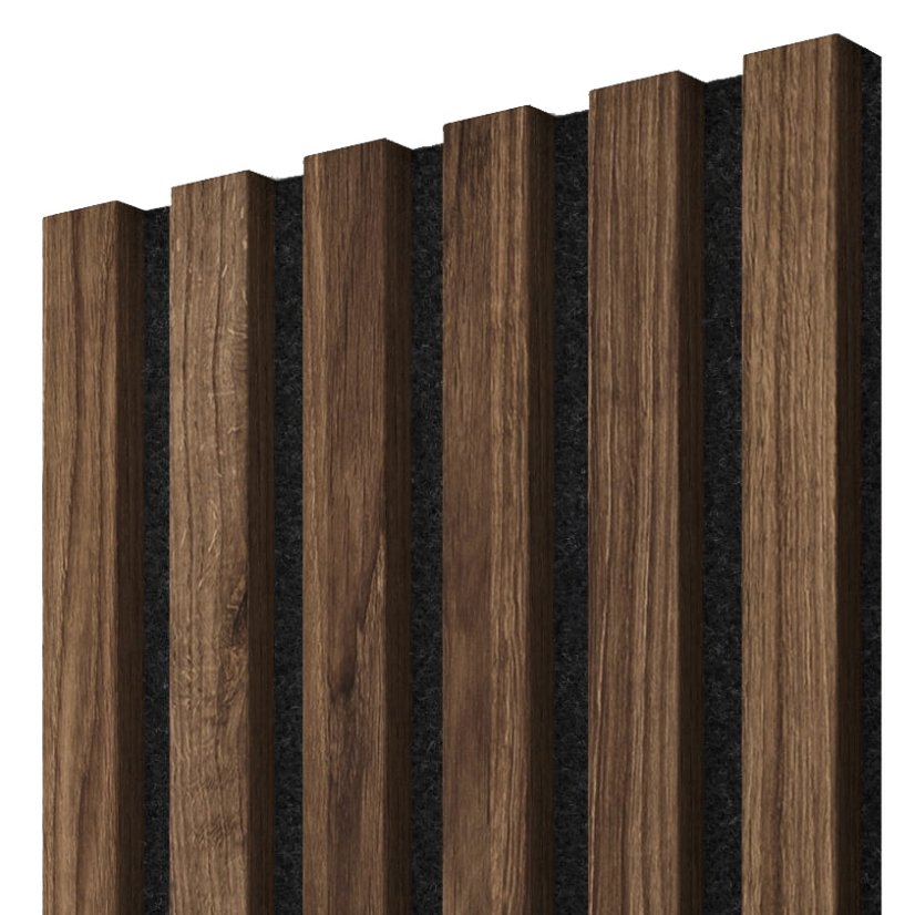 Akustický panel, Ořech, černý filc, 30x275 cm