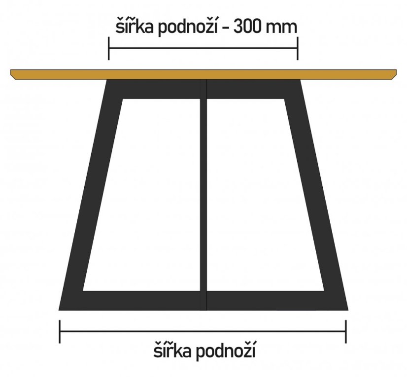 Kovové podnoží ke kulatému jídelnímu stolu Bold - Šířka: 800 mm