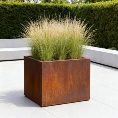 Cortenový květináč čtvercový se dnem, různé velikosti