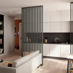 Lamelová dělící stěna, kompletní sada, výška a šířka dle výběru, grafit