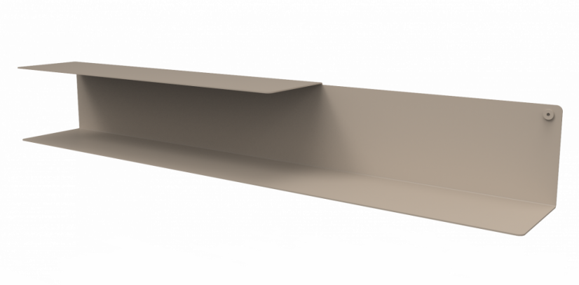 Nástenná kovová polica Porto pieskovo šedá - Veľkosť: L - ľavý variant
