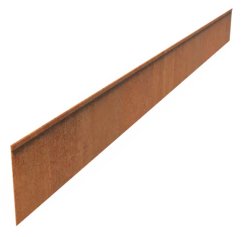 Cortenový zahradní obrubník se zpevněnou horní hranou, délka 230 cm