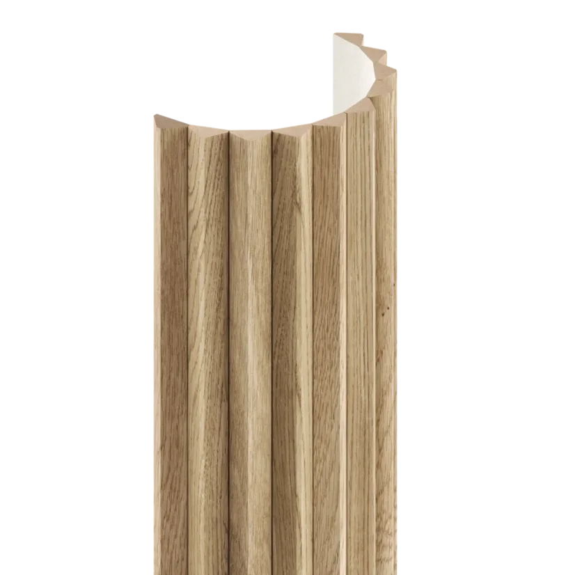 Obkladový panel na látce pro zakřivené stěny, 30 x 275 cm, dubová dýha, tvar Top