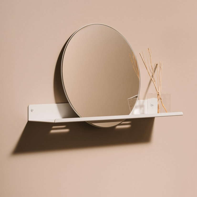 Kúpeľňové zrkadlo s kovovou policou London biele