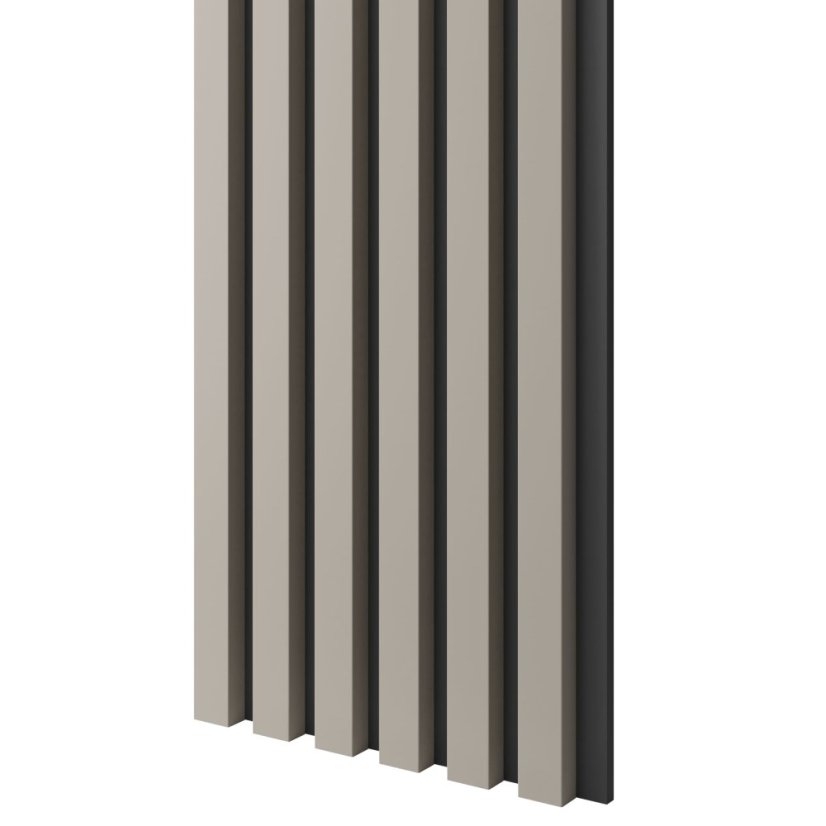 Akustický panel, podklad MDF deska, úzká lamela, pískově béžová, 30x275 cm