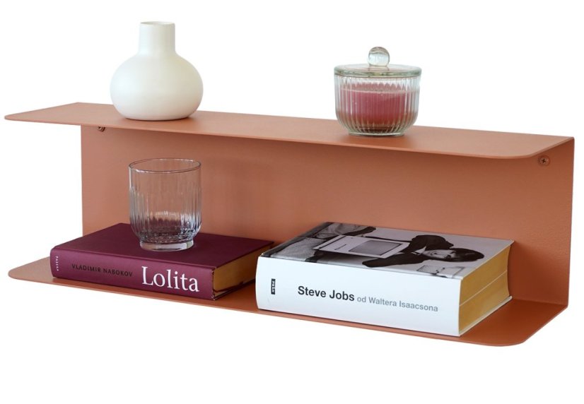 Nástenná kovová polica Anna - Dĺžka: 350 mm, Farby kolekcie Essence: biela RAL 9016