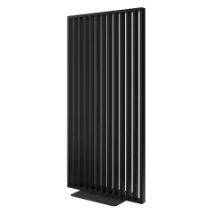 Samostatně stojící lamelová dělící stěna se základnou, kompletní sada, černá mat