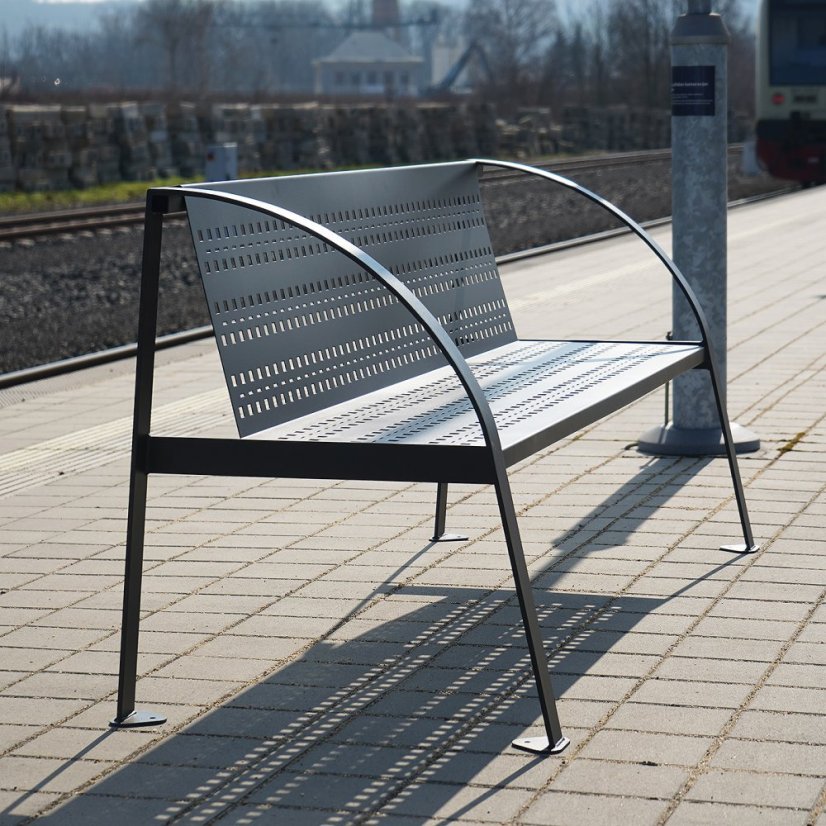 Zahradná lavica Space čierna - Dĺžka: 2000 mm