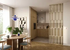 Lamelová dělící stěna Japandi, kompletní sada, výška a šířka dle výběru, Dub Sonoma