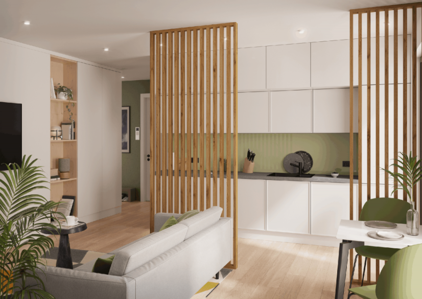 Lamelová dělící stěna, kompletní sada, výška a šířka dle výběru, dub Wotan - Šířka lamelové dělící stěny: 83 cm