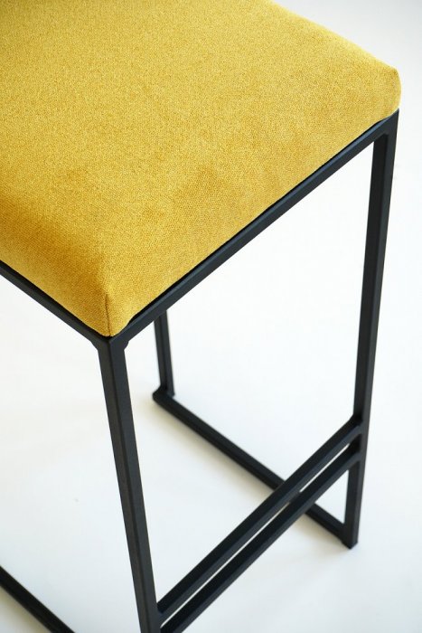 Barová stolička Cabra s čalúneným sedákom - Farba čalúnenie: žltá