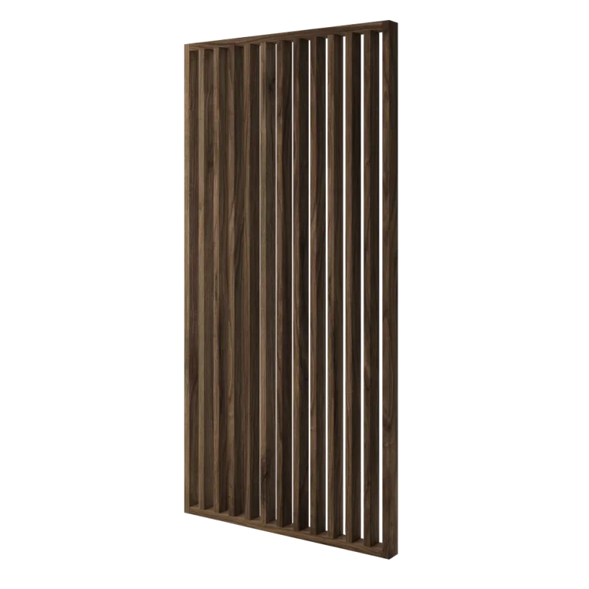 Lamelová dělící stěna, kompletní sada, výška a šířka dle výběru, ořech