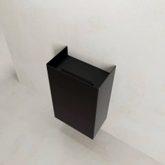 Nástenný kovový odpadkový kôš Riga čierny