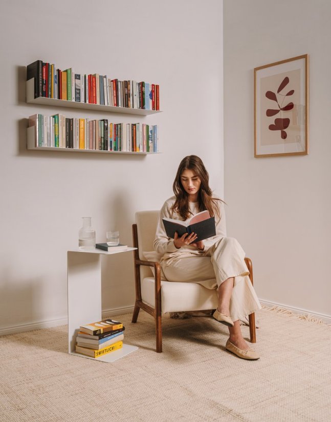 Nástenná kovová polica Firenze čierna - Veľkosť: M