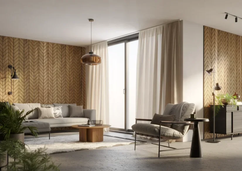 Designový obkladový panel s dubovou dýhou, vzor Versin, 60x275 cm