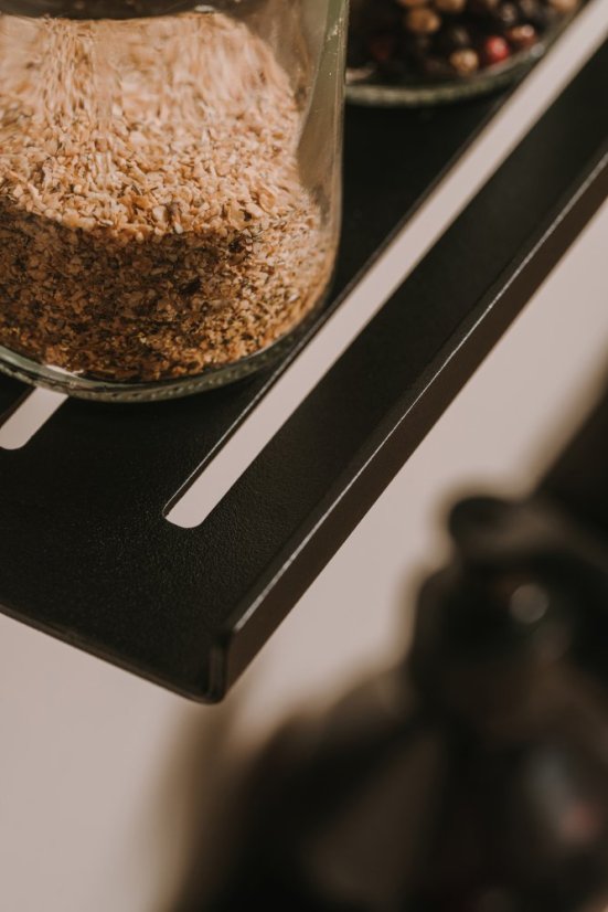 Kovová nástěnná police do koupelny Bonn černá - Velikost: S