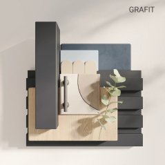 Akustický panel, podklad MDF deska, úzká lamela, grafit, 30x275 cm