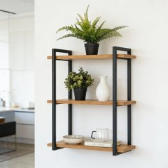 Nástenná polica Pure s masívnymi dubovými doskami