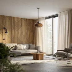 Designový obkladový panel s dubovou dýhou, vzor Helsinki, 60x275 cm