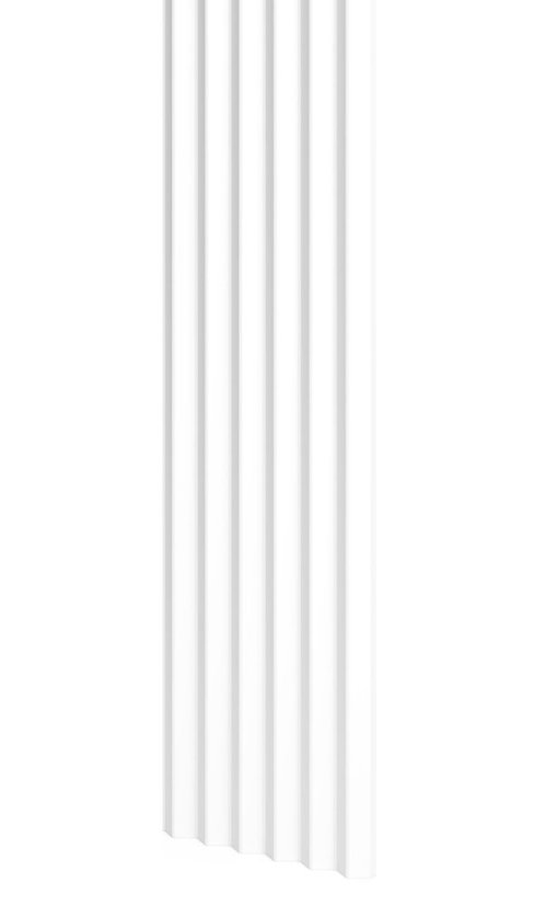 Designový panel s mikrolamelami, tvar Top, bílý mat, 12x275 cm