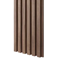 Akustický panel, podklad MDF deska, úzká lamela, celý panel - dýha Americký ořech, 30x275 cm