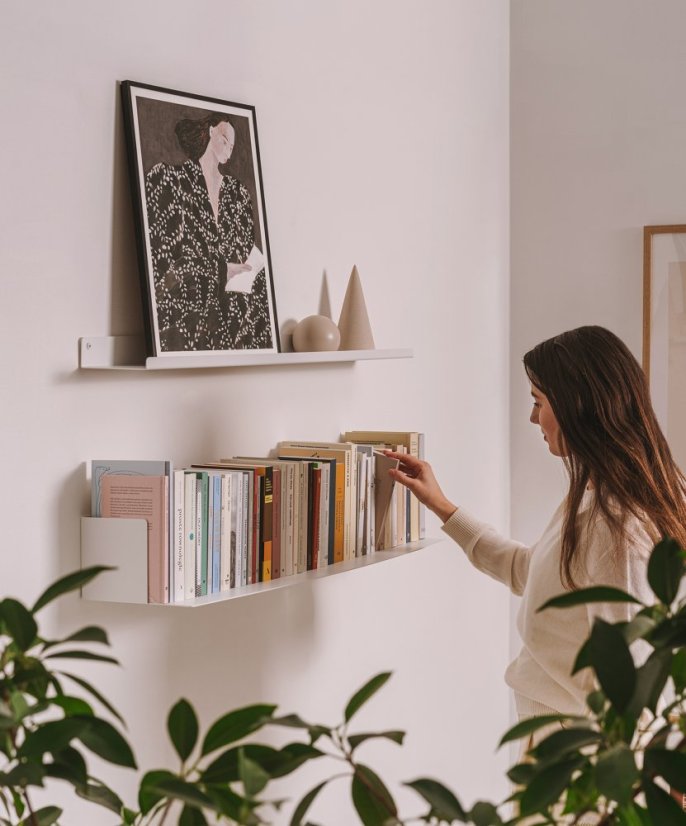 Nástenná kovová polica Firenze biela