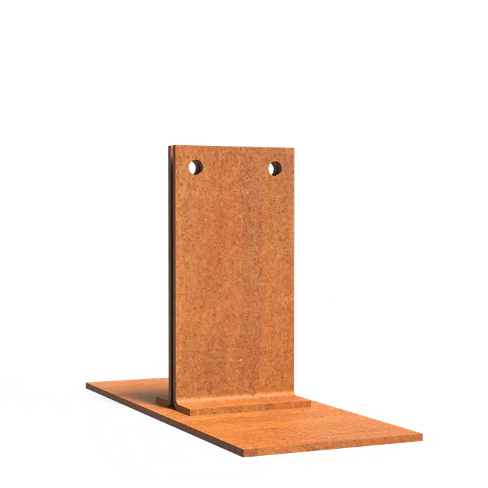 Cortenová kotevní patka pro zahradní obrubníky - Výška obrubníku: 150 mm