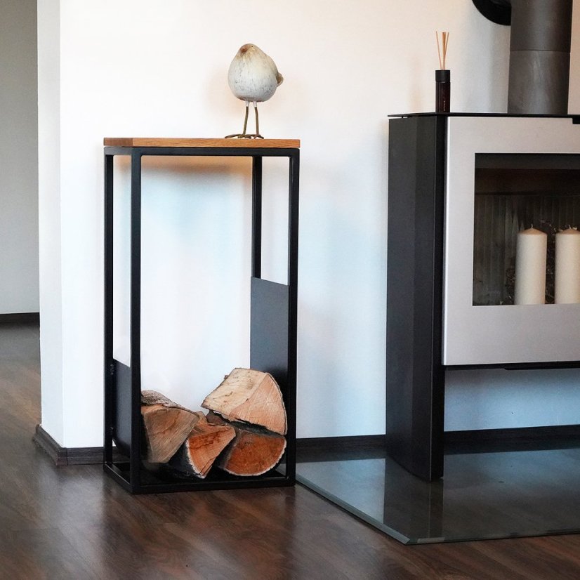 Stojan na drevo Fuego s dubovou deskou