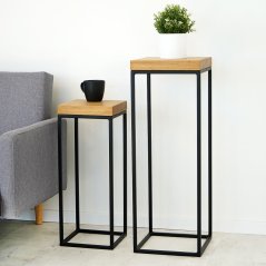 Sada odkládacích stolků Vasile s dubovým masivem 40 mm