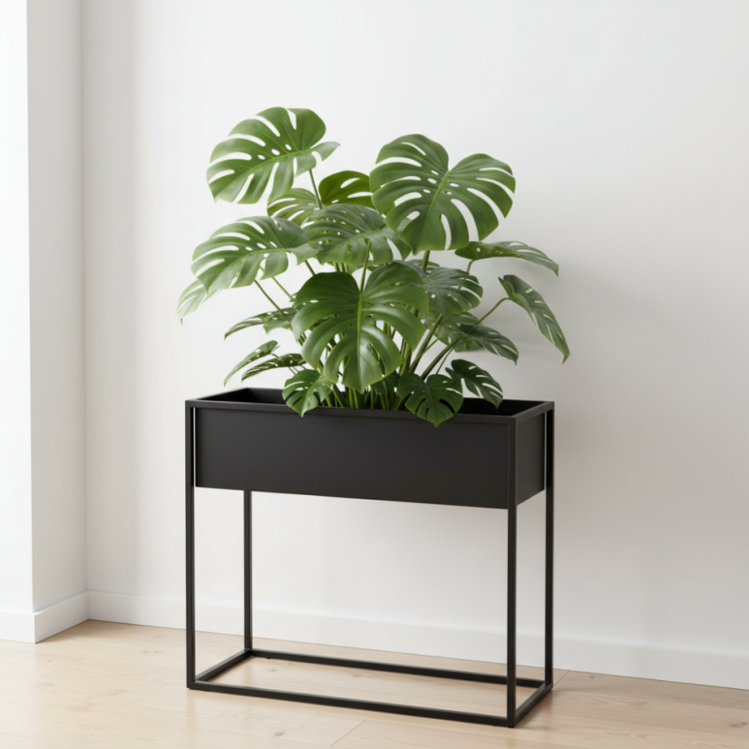 Kovový květináč Jasmine - Barva: antracit RAL 7016