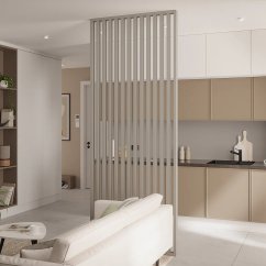 Lamelová dělící stěna, kompletní sada, výška a šířka dle výběru, pískově béžová