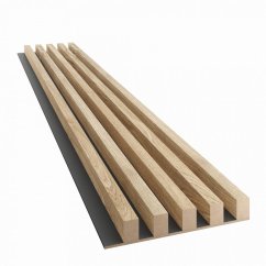 Akustický panel, podklad MDF deska, široká lamela, dubová dýha, 30x275 cm