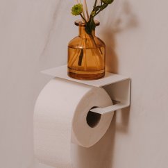 Kovový nástenný držiak na toaletný papier Berno biely