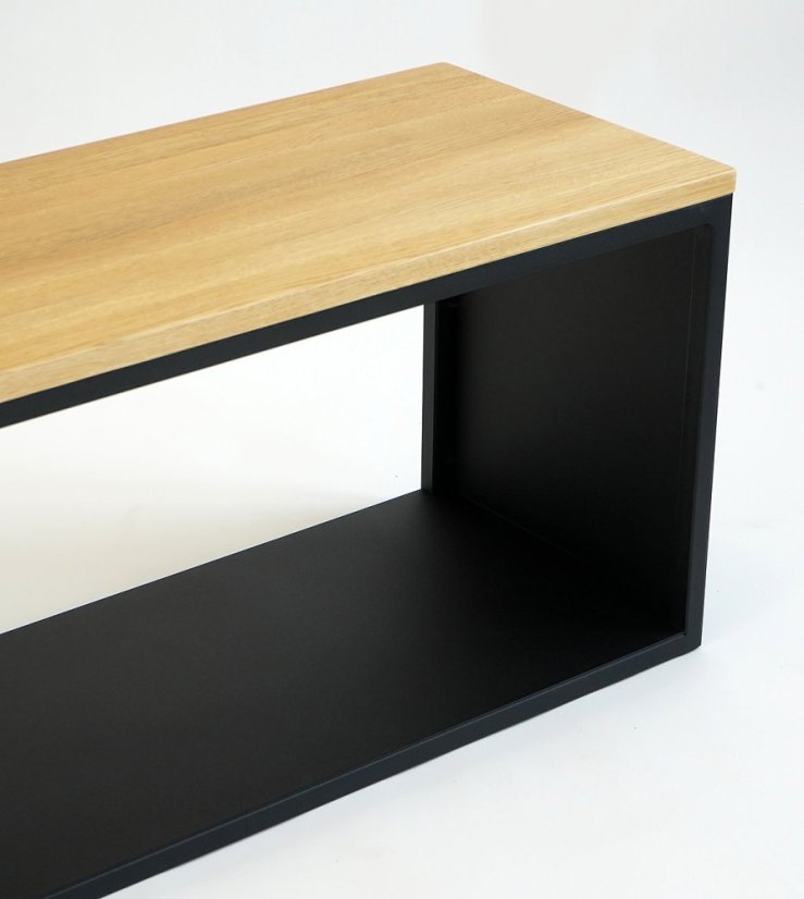 Stojan na drevo Varme s lavicou s dubovou doskou