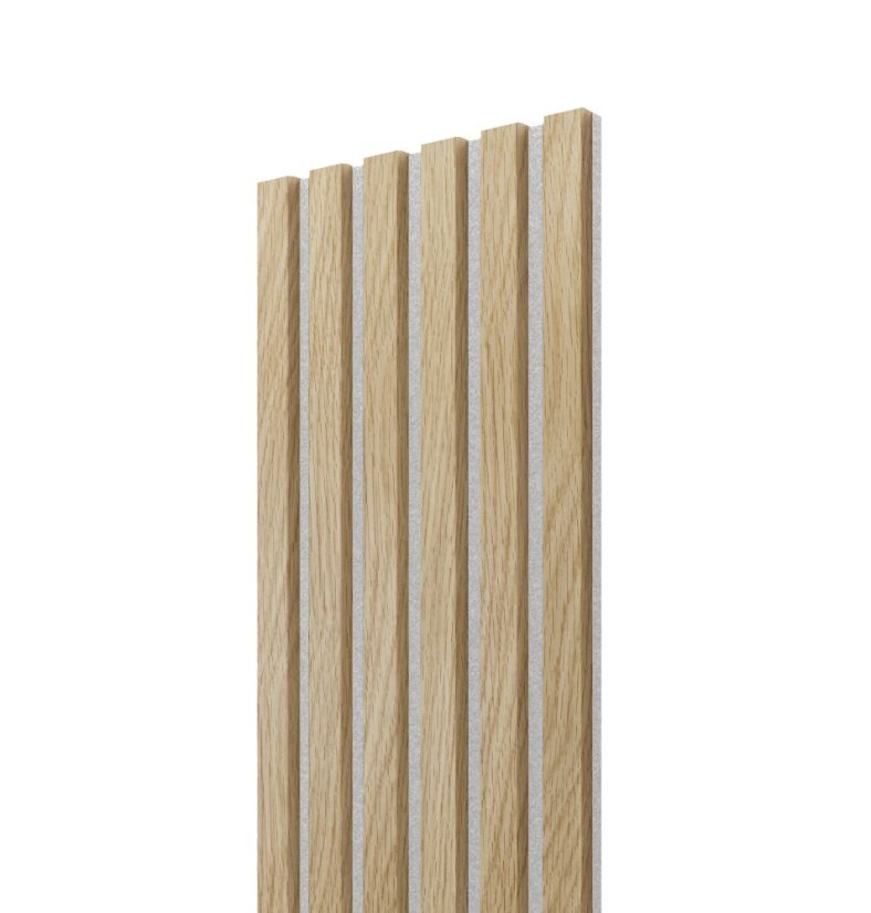 Akustický panel, Evropský dub, šedý filc, 30x275 cm