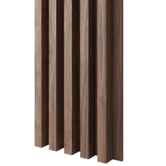 Akustický panel, podklad MDF deska, široká lamela, celý panel - dýha Americký ořech, 30x275 cm