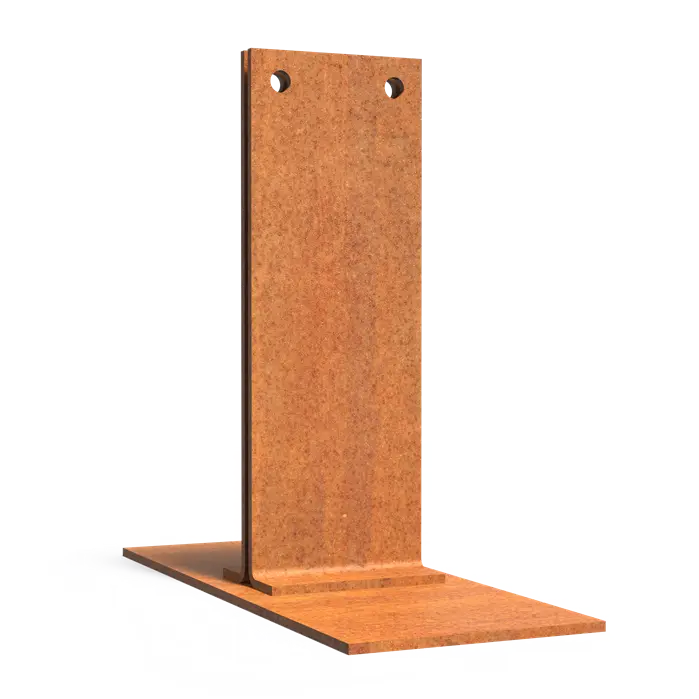 Cortenová kotevní patka pro zahradní obrubníky - Výška obrubníku: 150 mm