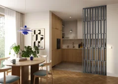 Lamelová dělící stěna Japandi, kompletní sada, výška a šířka dle výběru, grafit