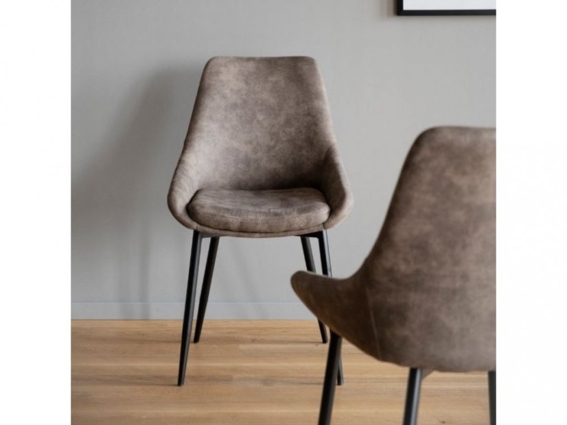 Hnědá látková jídelní židle ROWICO SIERRA