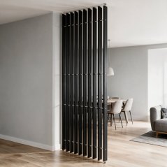 Nastavitelná lamelová příčka MODULO, kompletní sada, výška a šířka dle výběru, černý mat