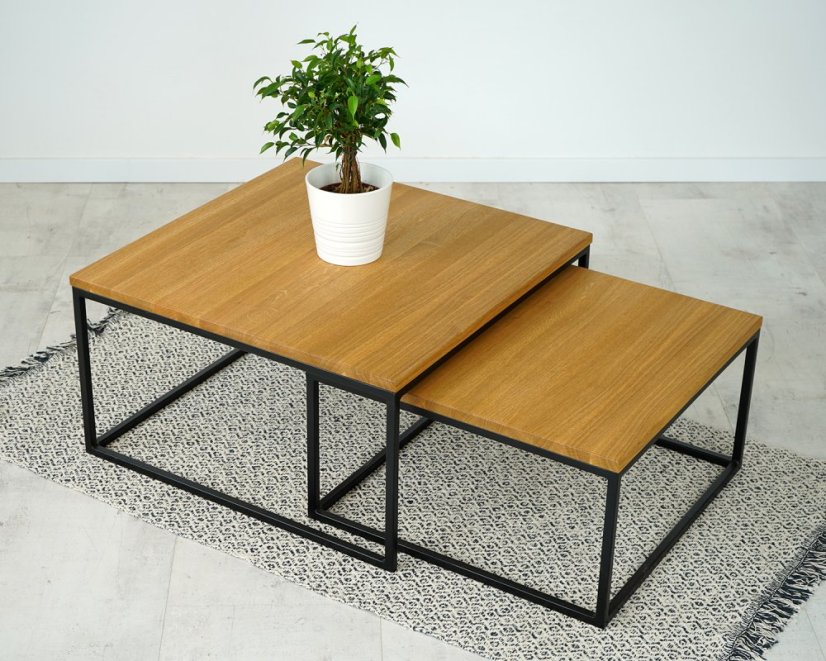 Sada konferenčních stolků s masivní dubovou deskou Amigo