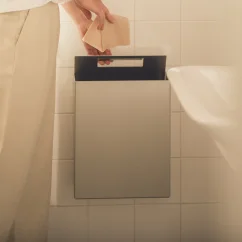 Nástenný odpadkový kôš RAWW 12l, prírodný hliník