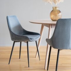 Modrá sametová jídelní židle ROWICO SIERRA