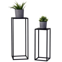 Sada odkládacích stolků Vasile / černá s jemnou strukturou